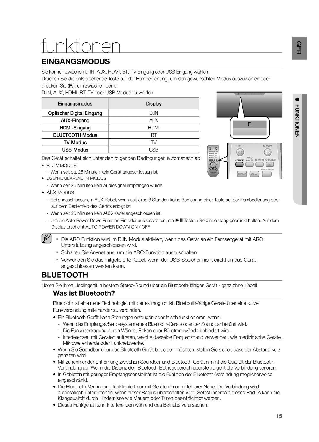 Samsung HW-H551/ZF, HW-H550/EN, HW-H551/TK, HW-H551/EN manual Funktionen, Was ist Bluetooth? 