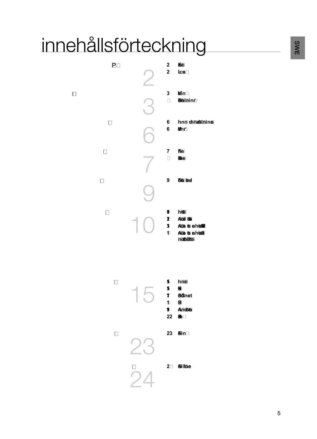 Samsung HW-H551/XE, HW-H550/XE manual Innehållsförteckning 