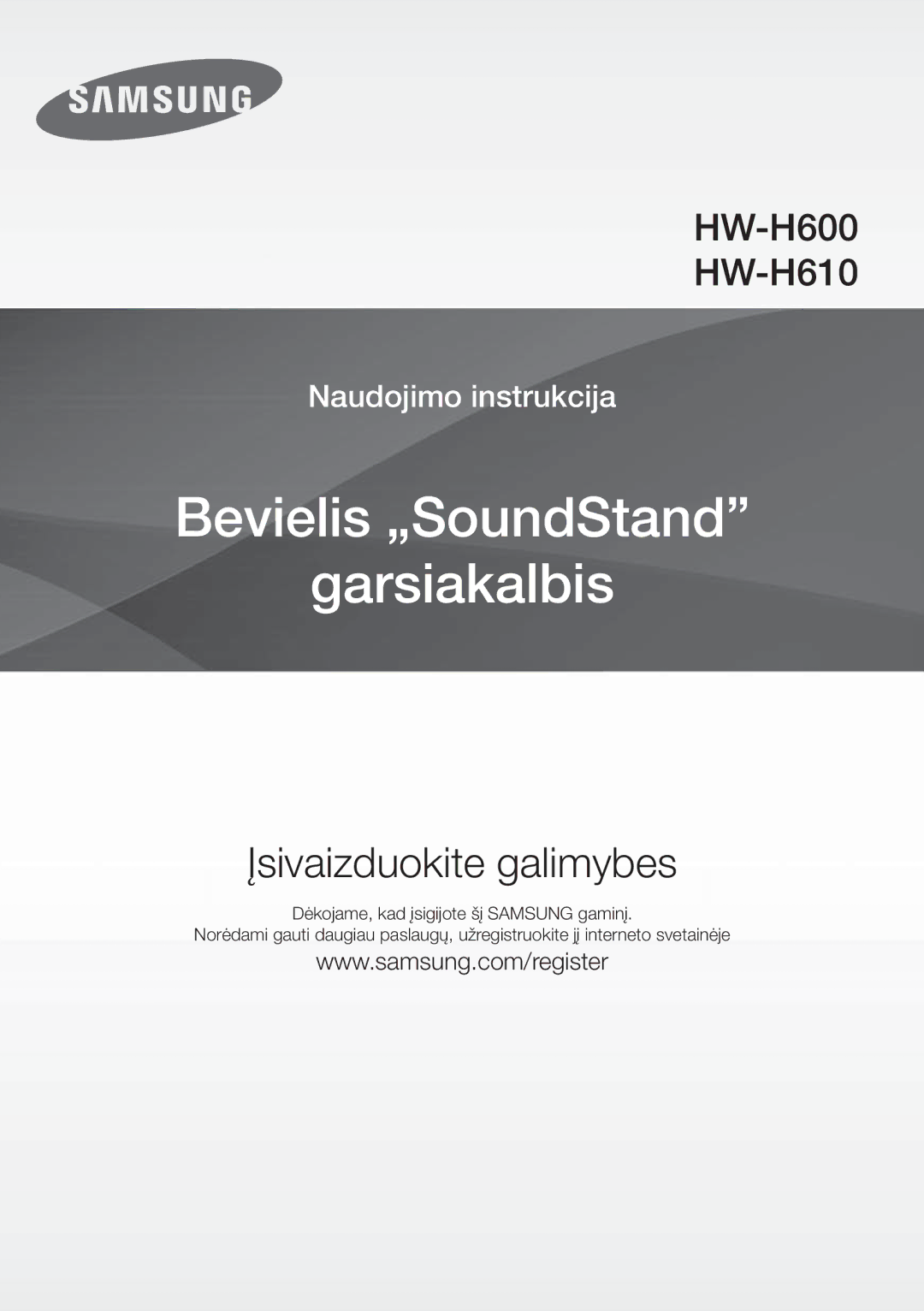 Samsung HW-H600/EN manual Bevielis „SoundStand Garsiakalbis 