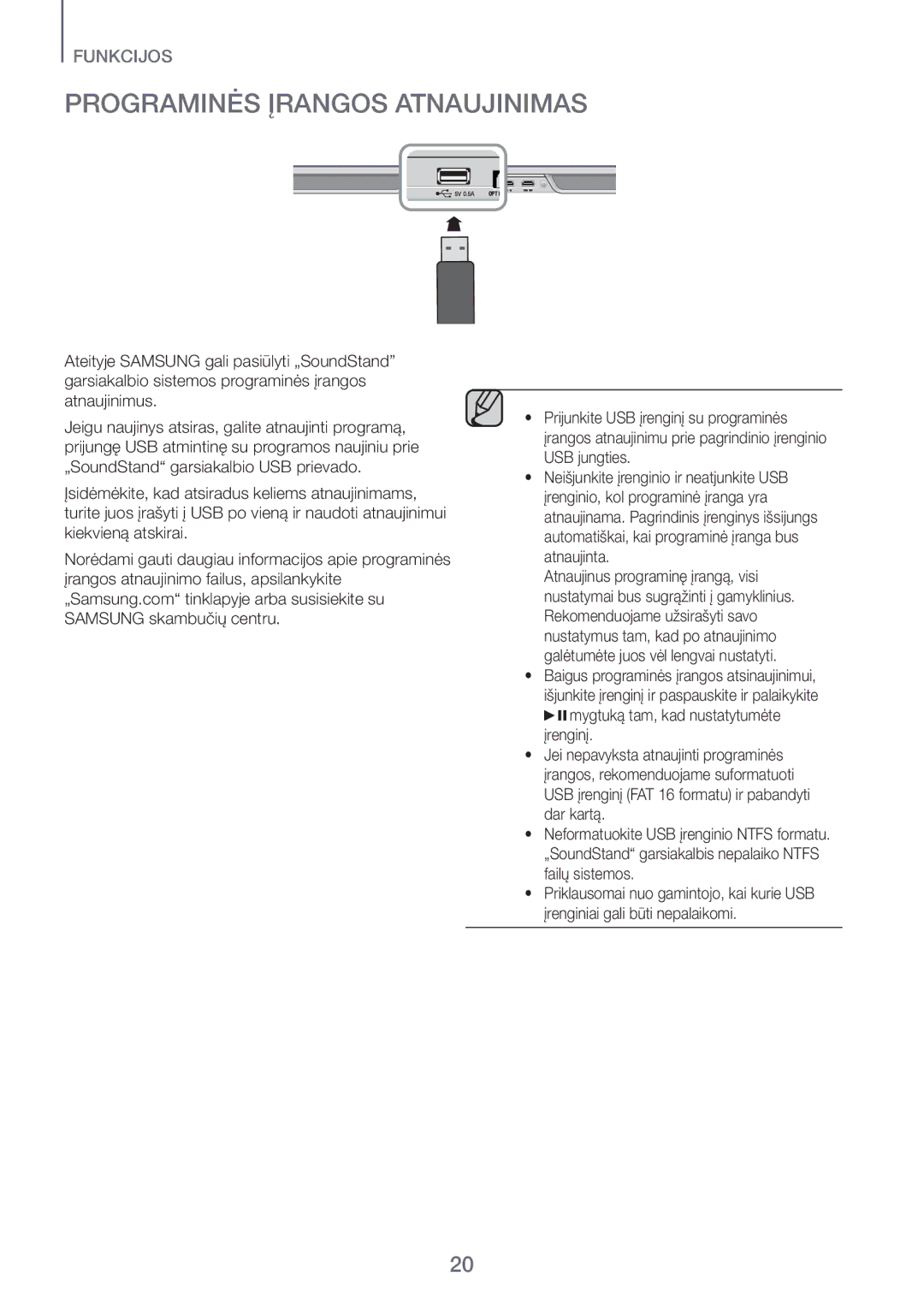 Samsung HW-H600/EN manual Programinės Įrangos Atnaujinimas 