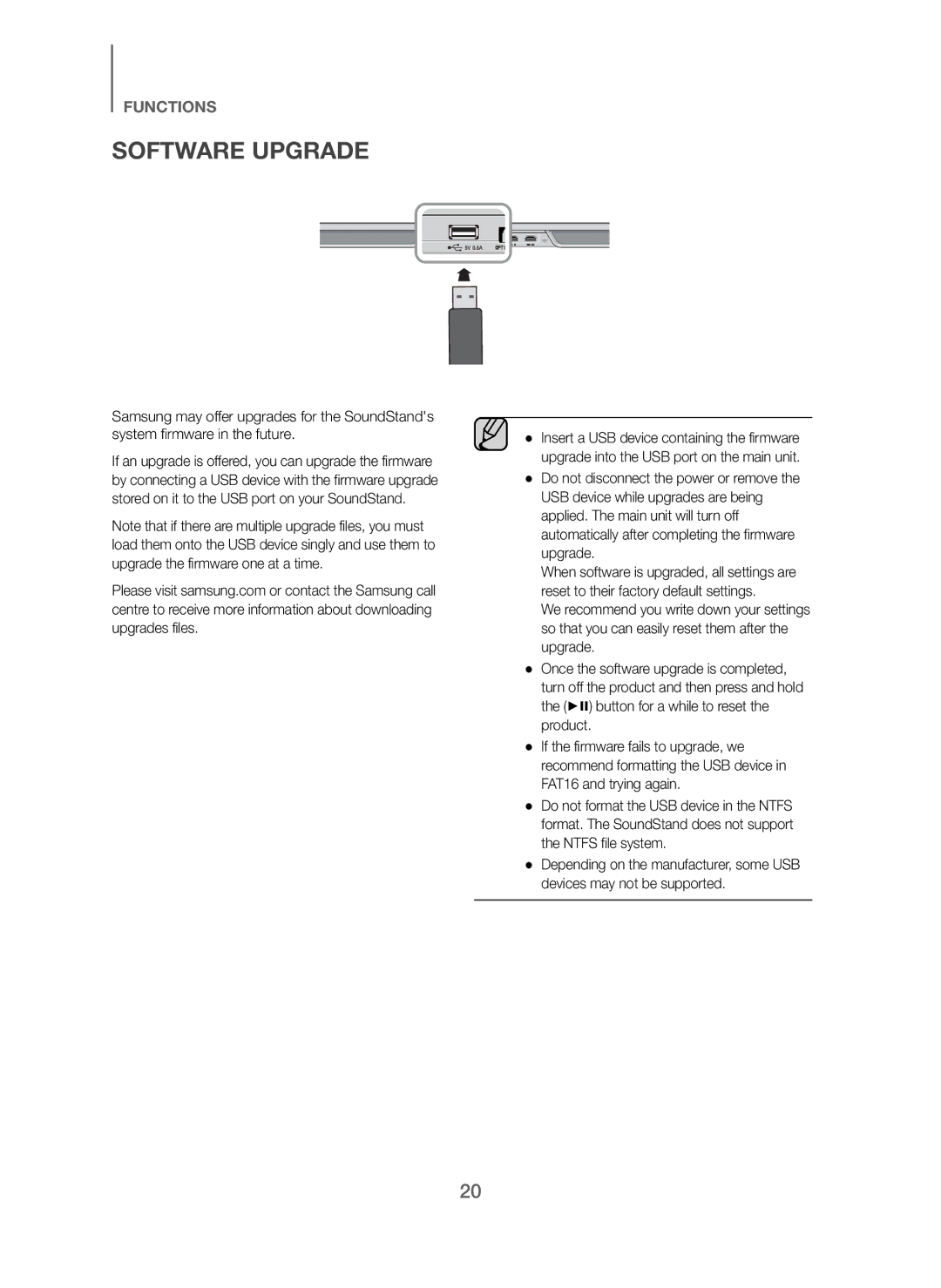 Samsung HW-H600/SQ manual Software Upgrade 