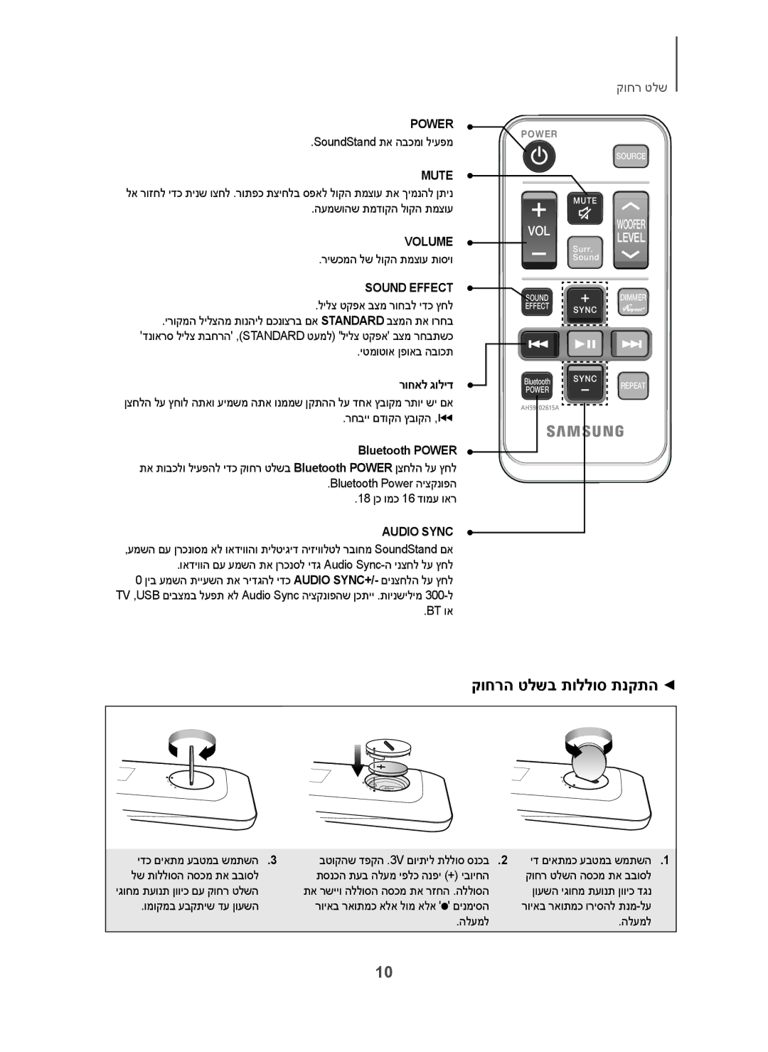 Samsung HW-H600/SQ manual קוחרה טלשב תוללוס תנקתה, רוחאל גוליד, Bluetooth Power 