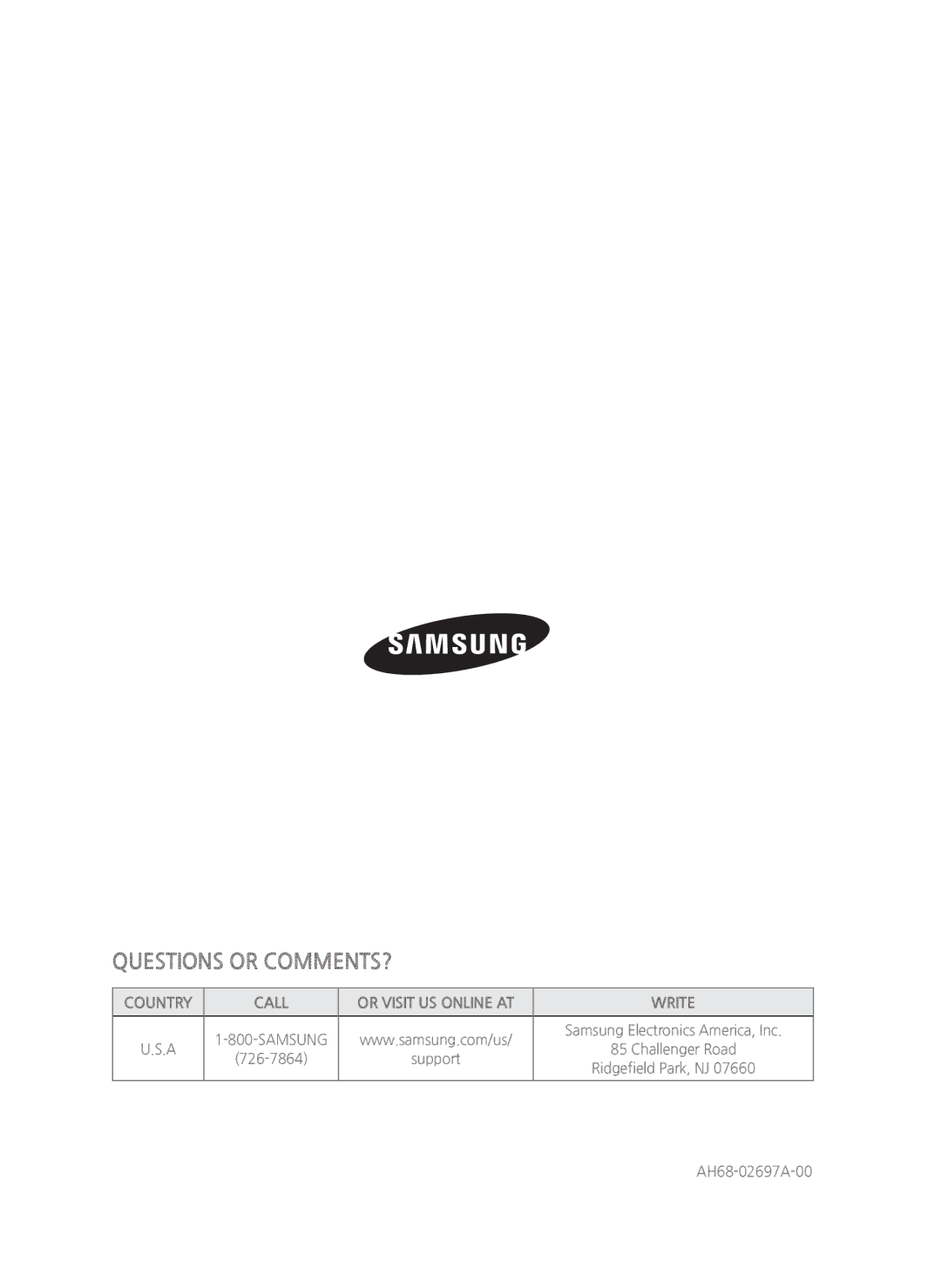 Samsung HW-H600/ZA manual 726-7864, Support 