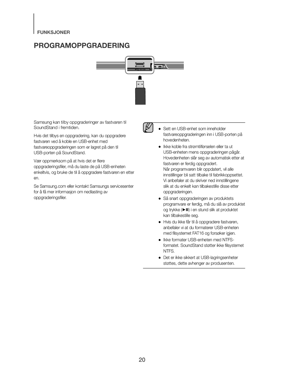 Samsung HW-H610/XE, HW-H600/XE manual Programoppgradering 