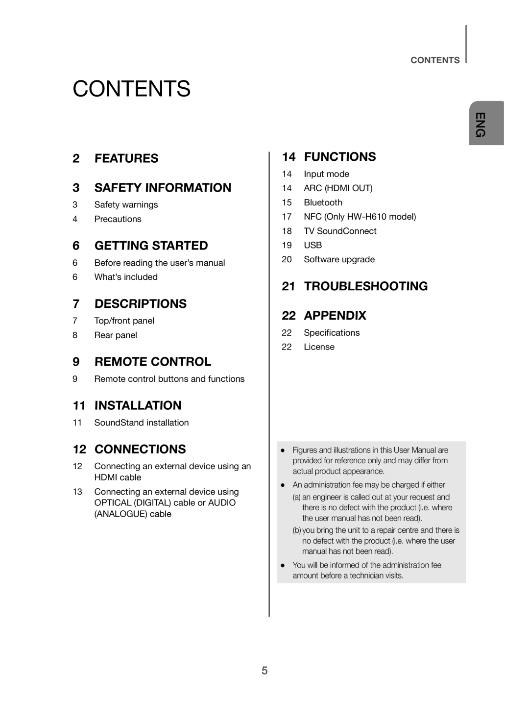 Samsung HW-H600/XE, HW-H610/XE manual Contents 