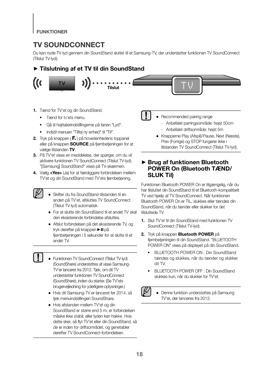 Samsung HW-H610/XE, HW-H600/XE manual + Tilslutning af et TV til din SoundStand 