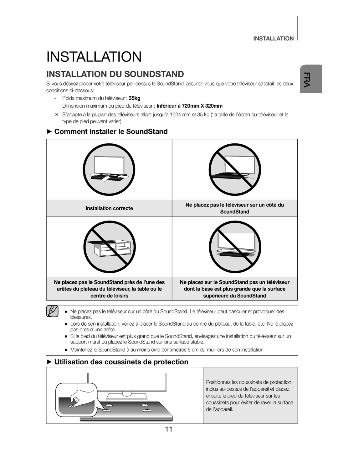 Samsung HW-H600/ZF, HW-H610/ZF manual Installation DU Soundstand, + Comment installer le SoundStand 