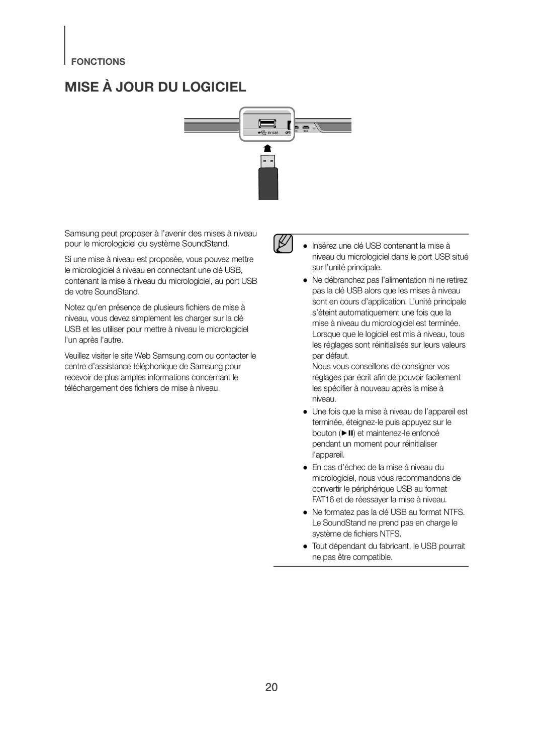 Samsung HW-H610/ZF, HW-H600/ZF manual Mise À Jour DU Logiciel 