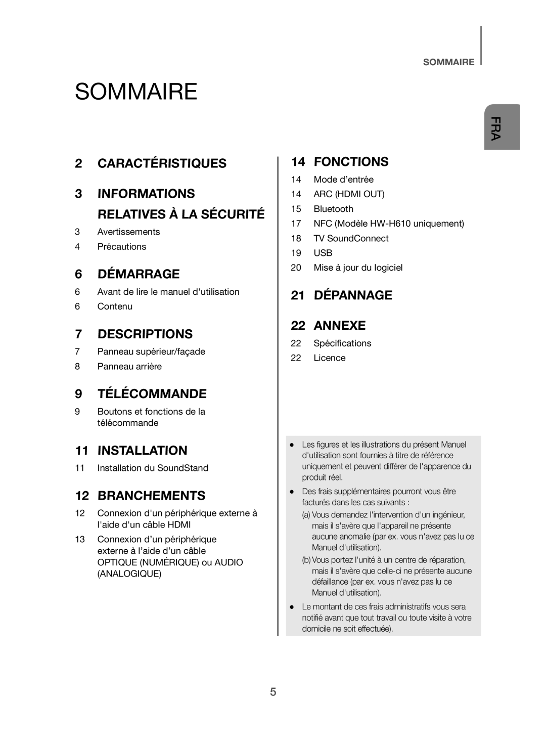 Samsung HW-H600/ZF, HW-H610/ZF manual Sommaire, Branchements 