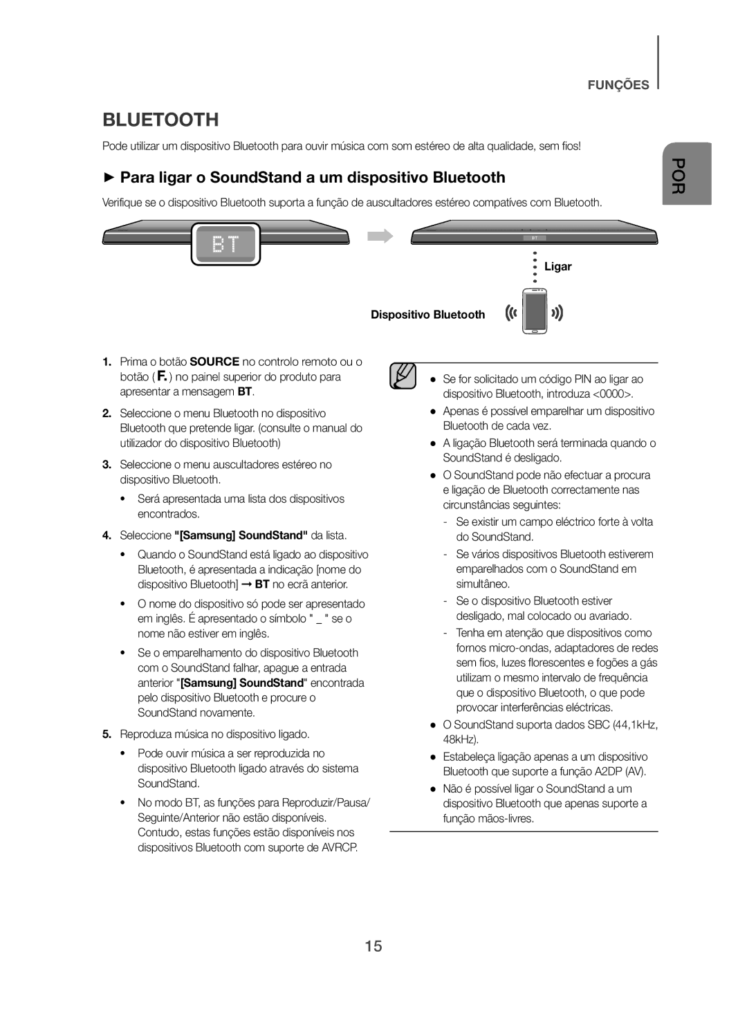 Samsung HW-H610/ZF, HW-H600/ZF manual + Para ligar o SoundStand a um dispositivo Bluetooth, Ligar Dispositivo Bluetooth 