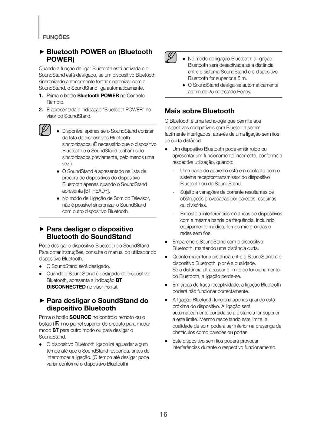 Samsung HW-H600/ZF, HW-H610/ZF manual + Para desligar o dispositivo Bluetooth do SoundStand, Mais sobre Bluetooth 