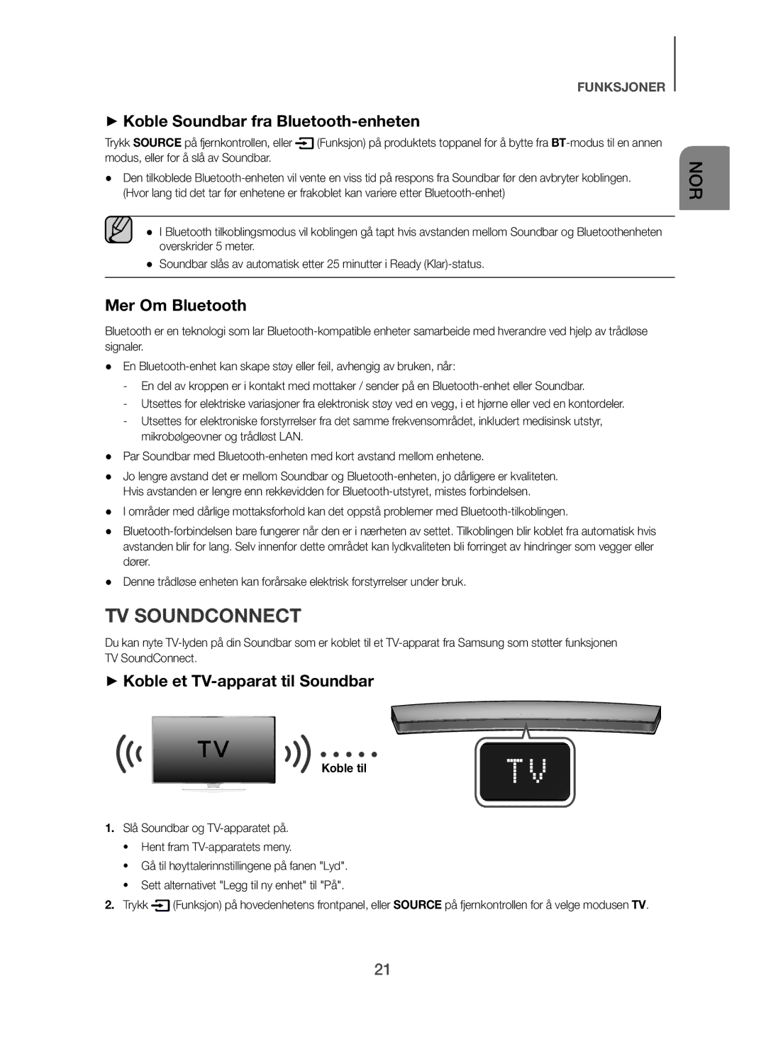 Samsung HW-H7501/ZF, HW-H7500/EN + Koble Soundbar fra Bluetooth-enheten, + Koble et TV-apparat til Soundbar, Koble til 