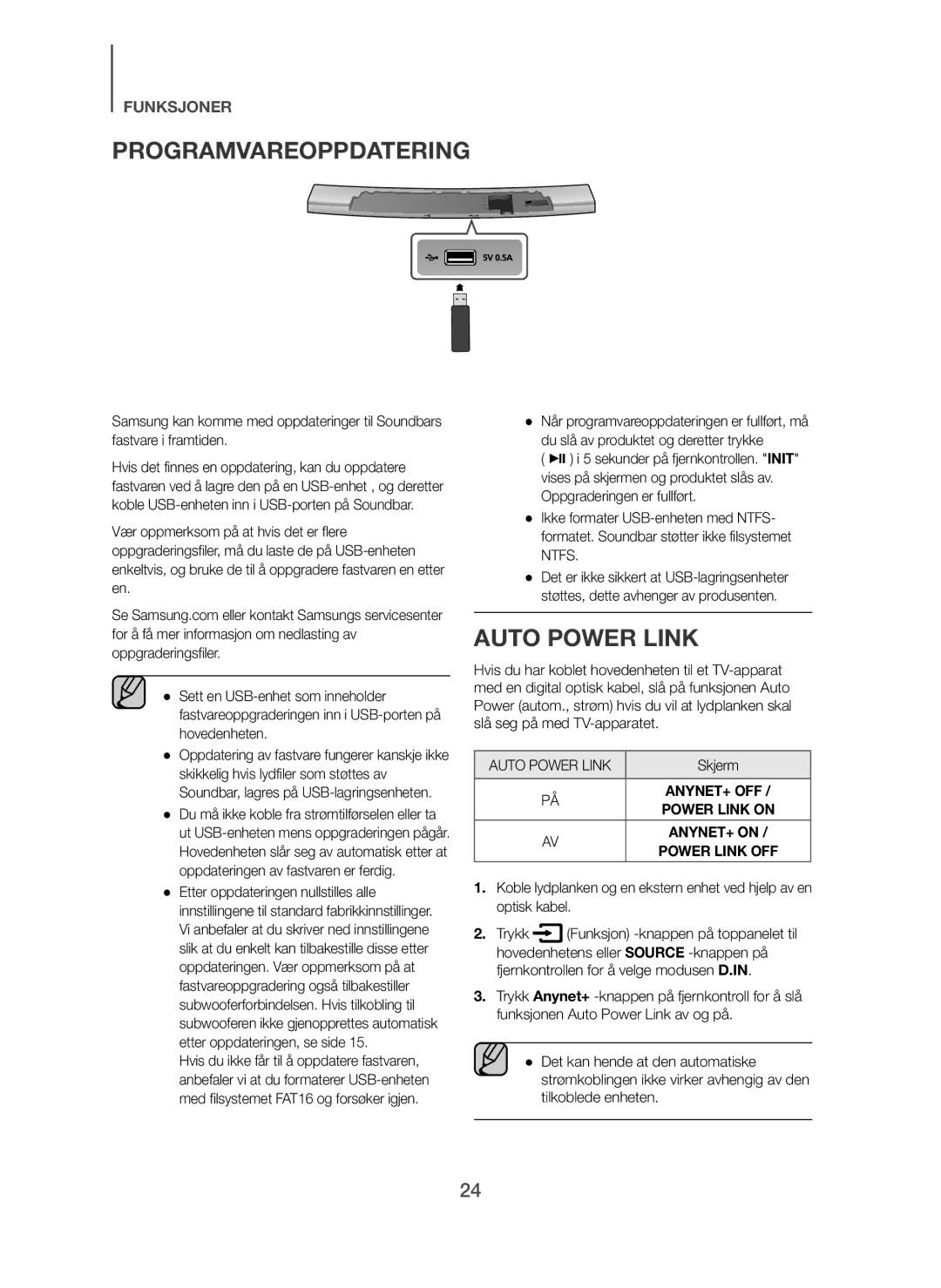 Samsung HW-H7501/XN, HW-H7500/EN, HW-H7501/EN, HW-H7500/TK, HW-H7501/ZF, HW-H7500/ZF manual Programvareoppdatering, Skjerm 