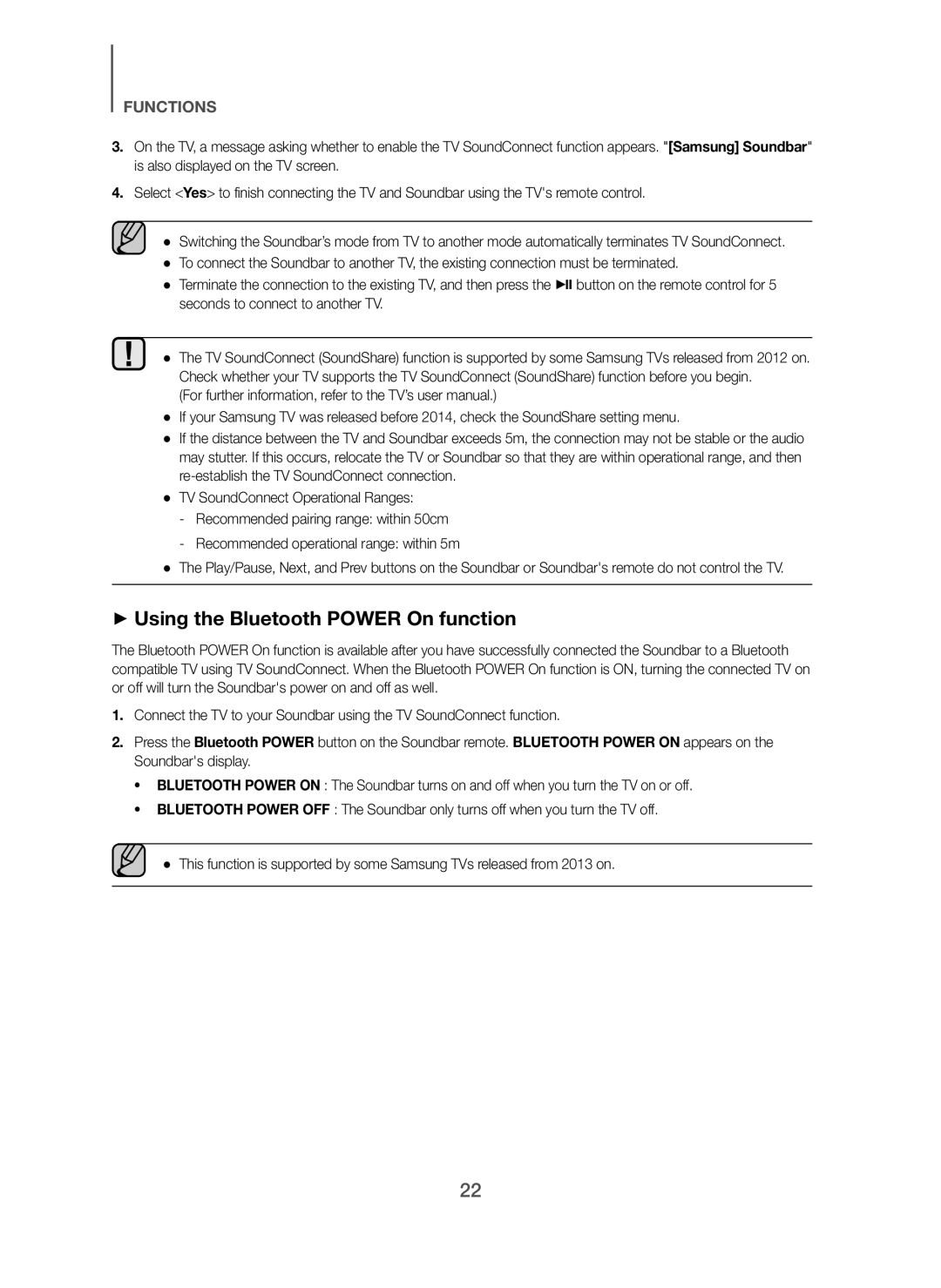 Samsung HW-H7500/ZF, HW-H7500/EN, HW-H7501/EN, HW-H7500/TK, HW-H7501/ZF, HW-H7500/XN + Using the Bluetooth Power On function 