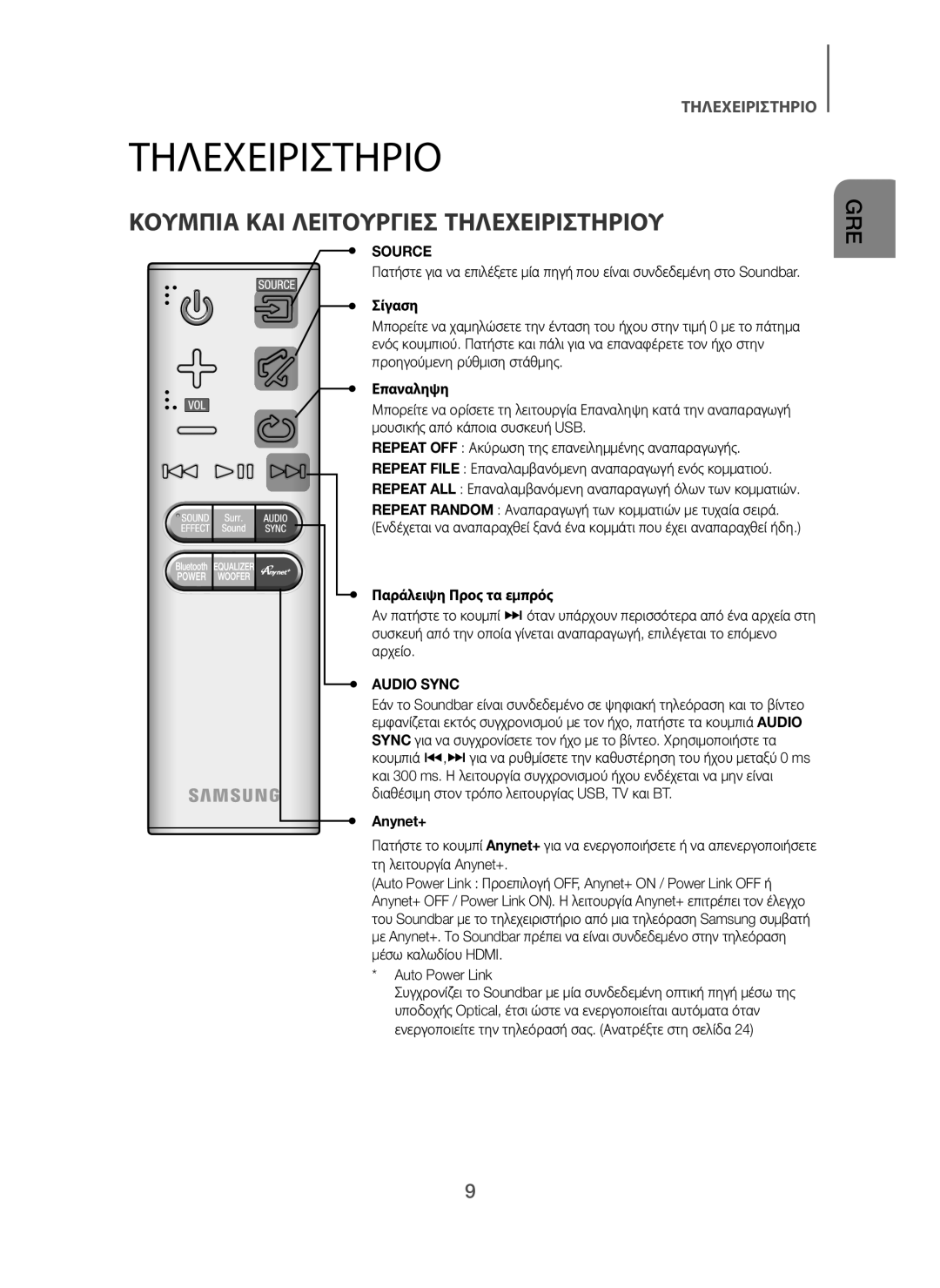 Samsung HW-H7500/EN, HW-H7501/EN Κουμπια ΚΑΙ Λειτουργιεσ Τηλεχειριστηριου, Σίγαση, Επαναληψη, Παράλειψη Προς τα εμπρός 