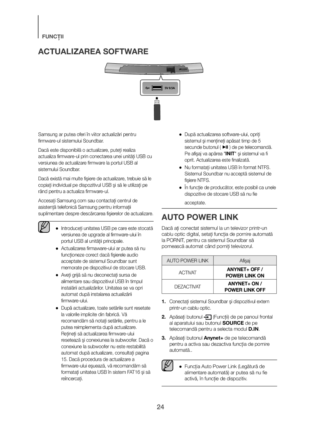 Samsung HW-H7501/XN, HW-H7500/EN, HW-H7501/EN, HW-H7500/TK, HW-H7501/ZF, HW-H7500/ZF manual Actualizarea Software, Acceptate 