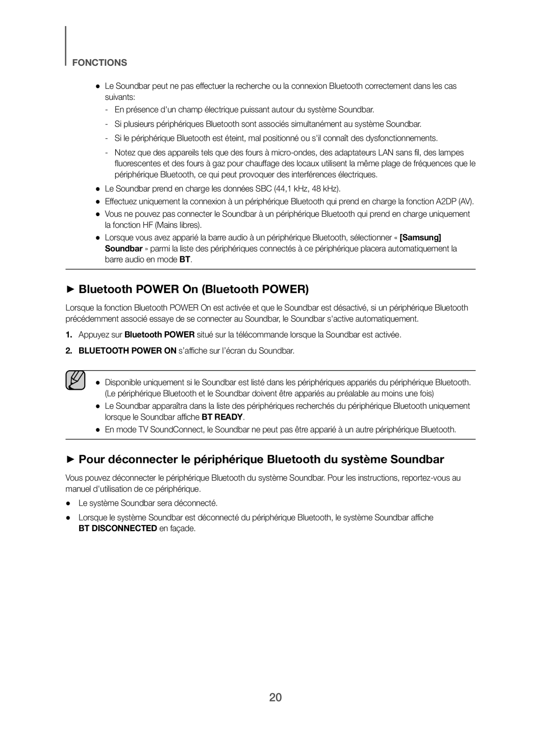 Samsung HW-H7500/TK, HW-H7500/EN, HW-H7501/EN, HW-H7501/ZF, HW-H7500/ZF, HW-H7500/XN manual + Bluetooth Power On Bluetooth Power 