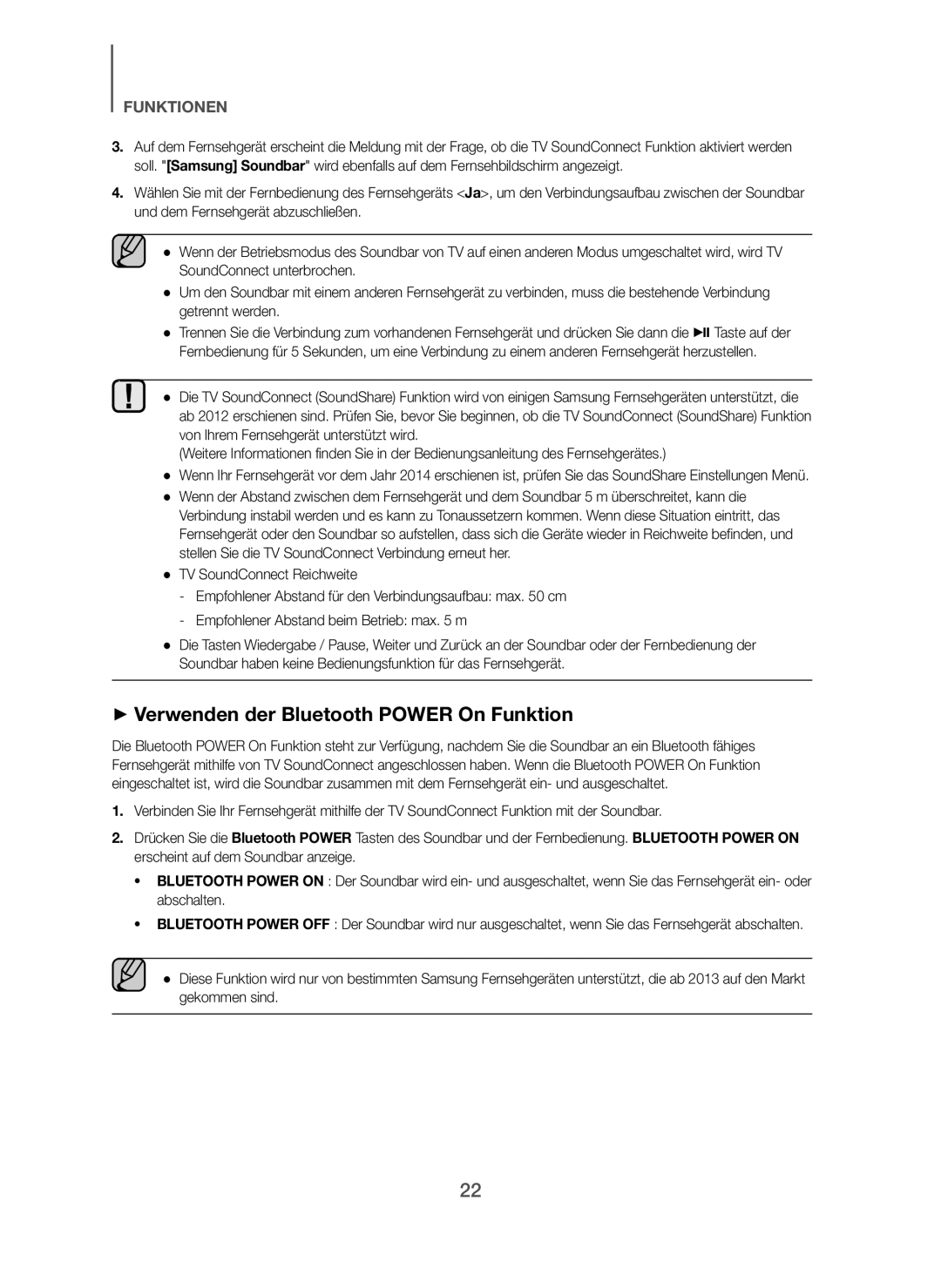 Samsung HW-H7500/ZF, HW-H7500/EN, HW-H7501/EN, HW-H7500/TK, HW-H7501/ZF manual + Verwenden der Bluetooth Power On Funktion 