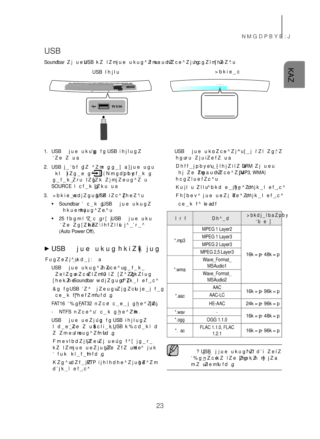 Samsung HW-H7501/RU manual + USB құрылғысын қоспас бұрын, USB Порты, Auto Power Off, Мыналарды ескеріңіз, Пішім Кодек 