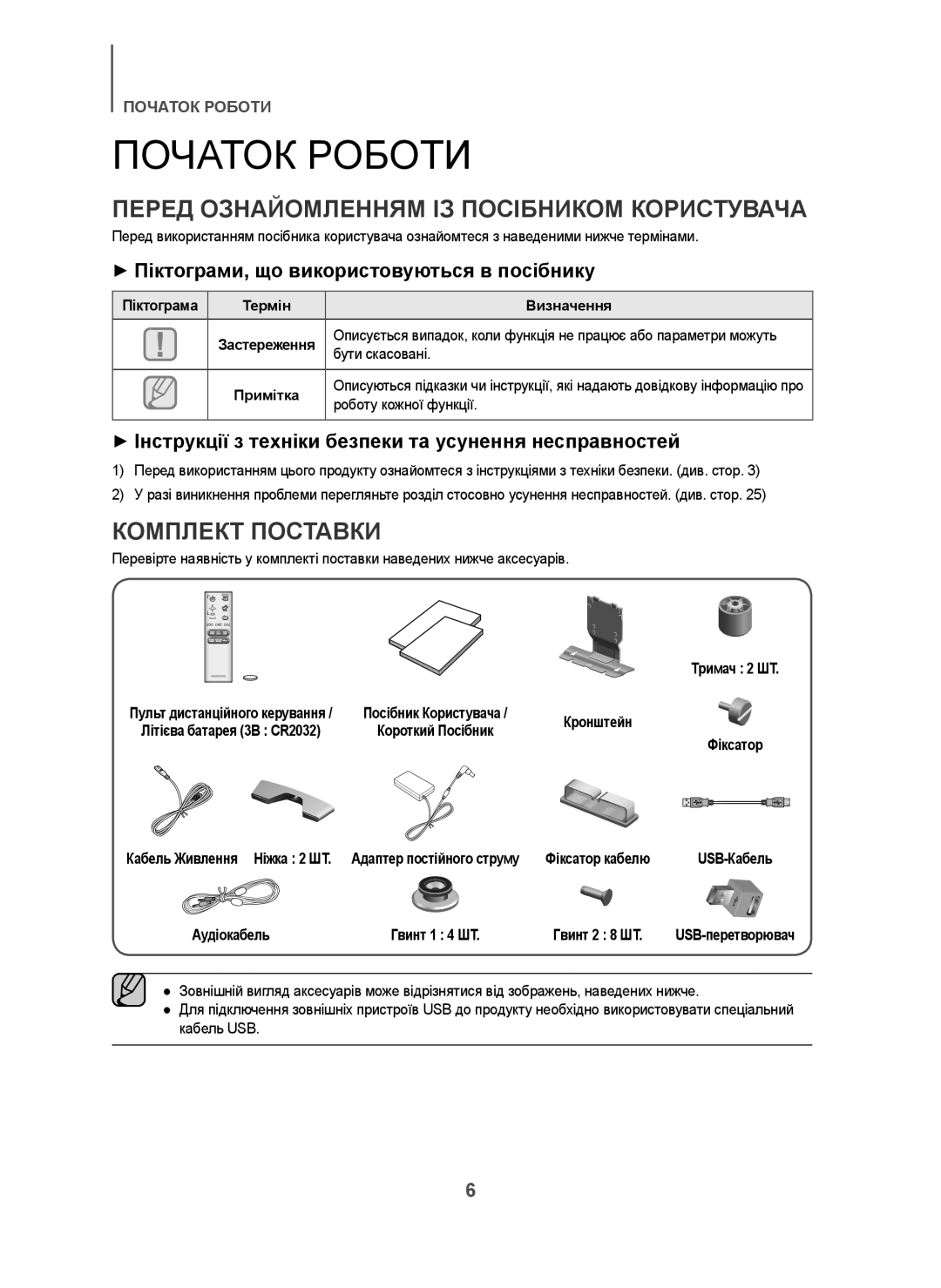 Samsung HW-H7501/RU manual + Піктограми, що використовуються в посібнику 