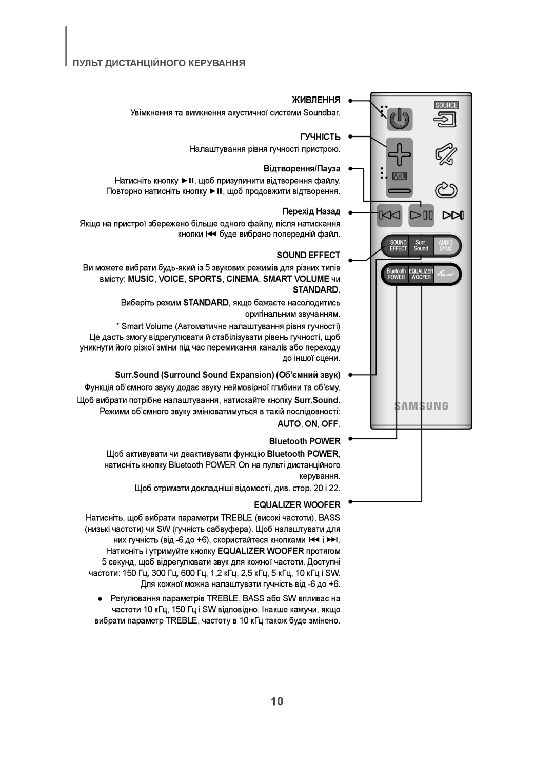 Samsung HW-H7501/RU manual Живлення, Гучність, Auto, On, Off 