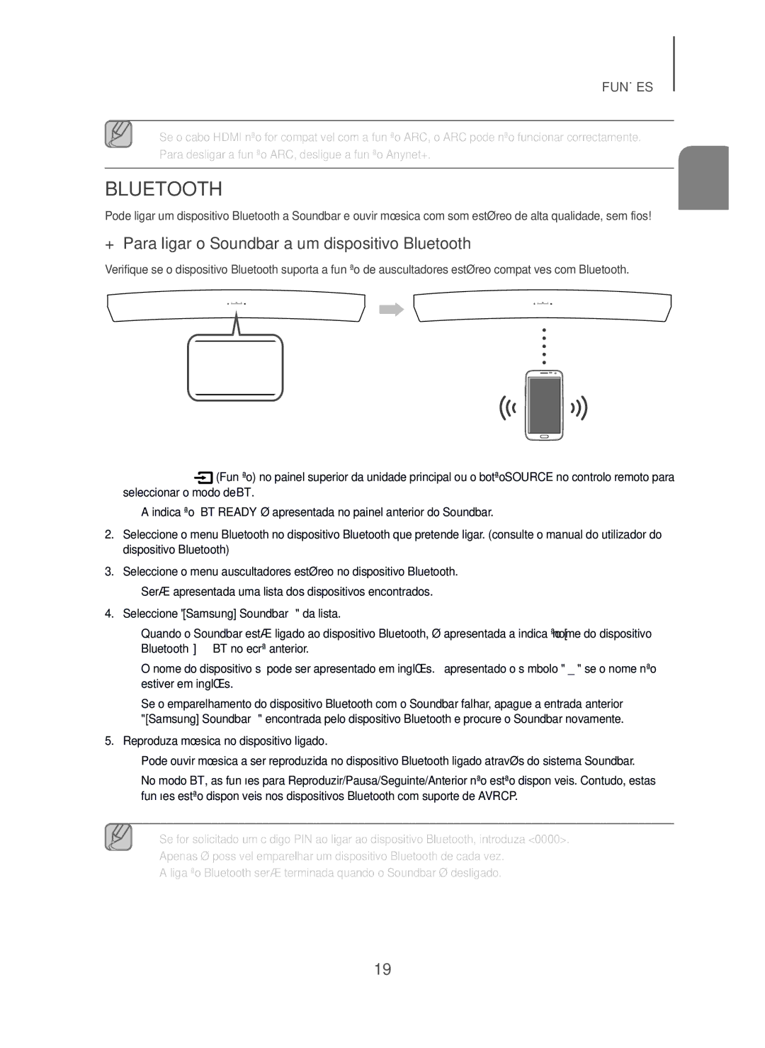 Samsung HW-H7501/ZF, HW-H7500/ZF manual + Para ligar o Soundbar a um dispositivo Bluetooth, Ligar Dispositivo Bluetooth 
