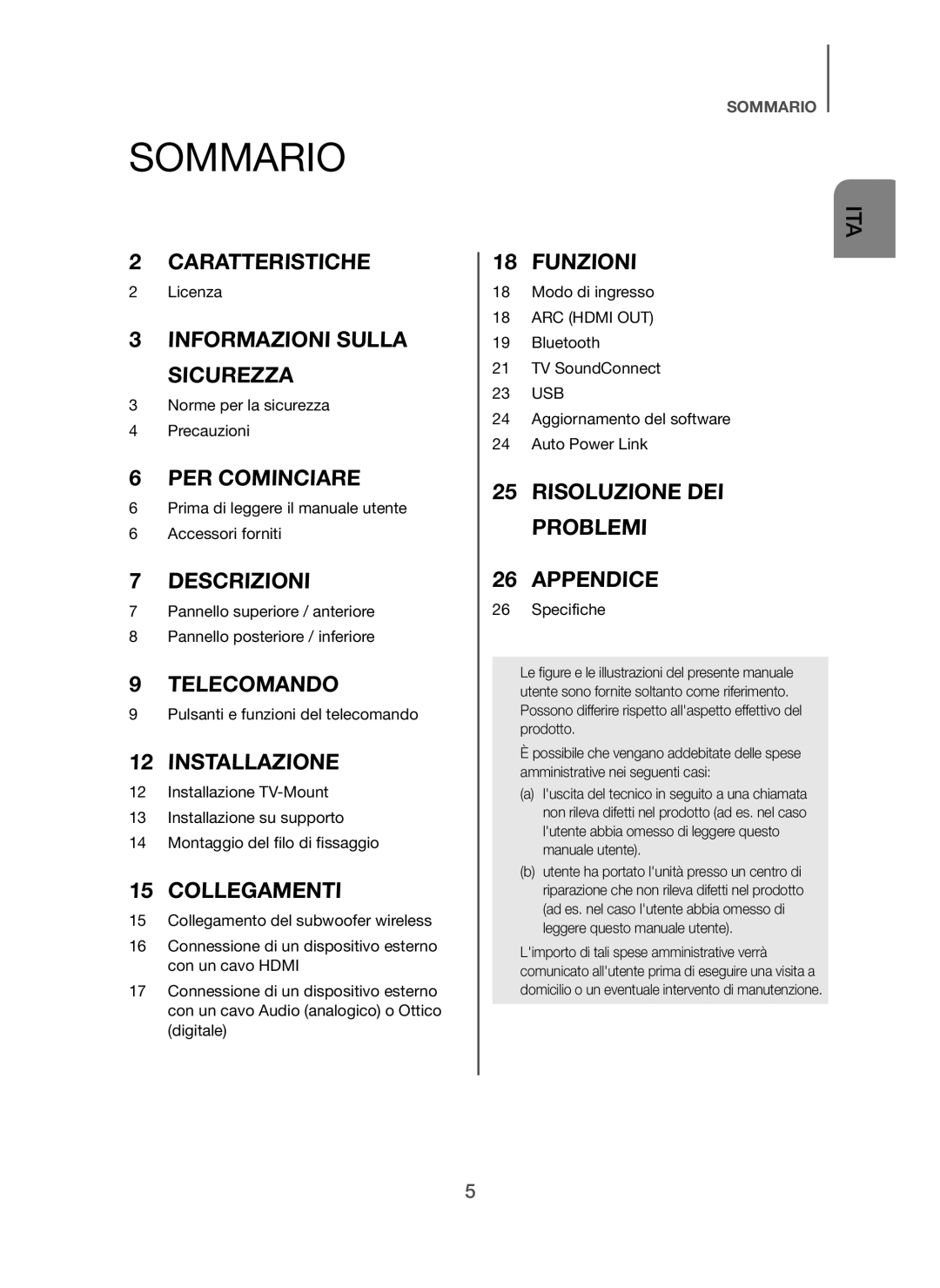 Samsung HW-H7501/ZF, HW-H7500/ZF manual Sommario, Collegamenti 