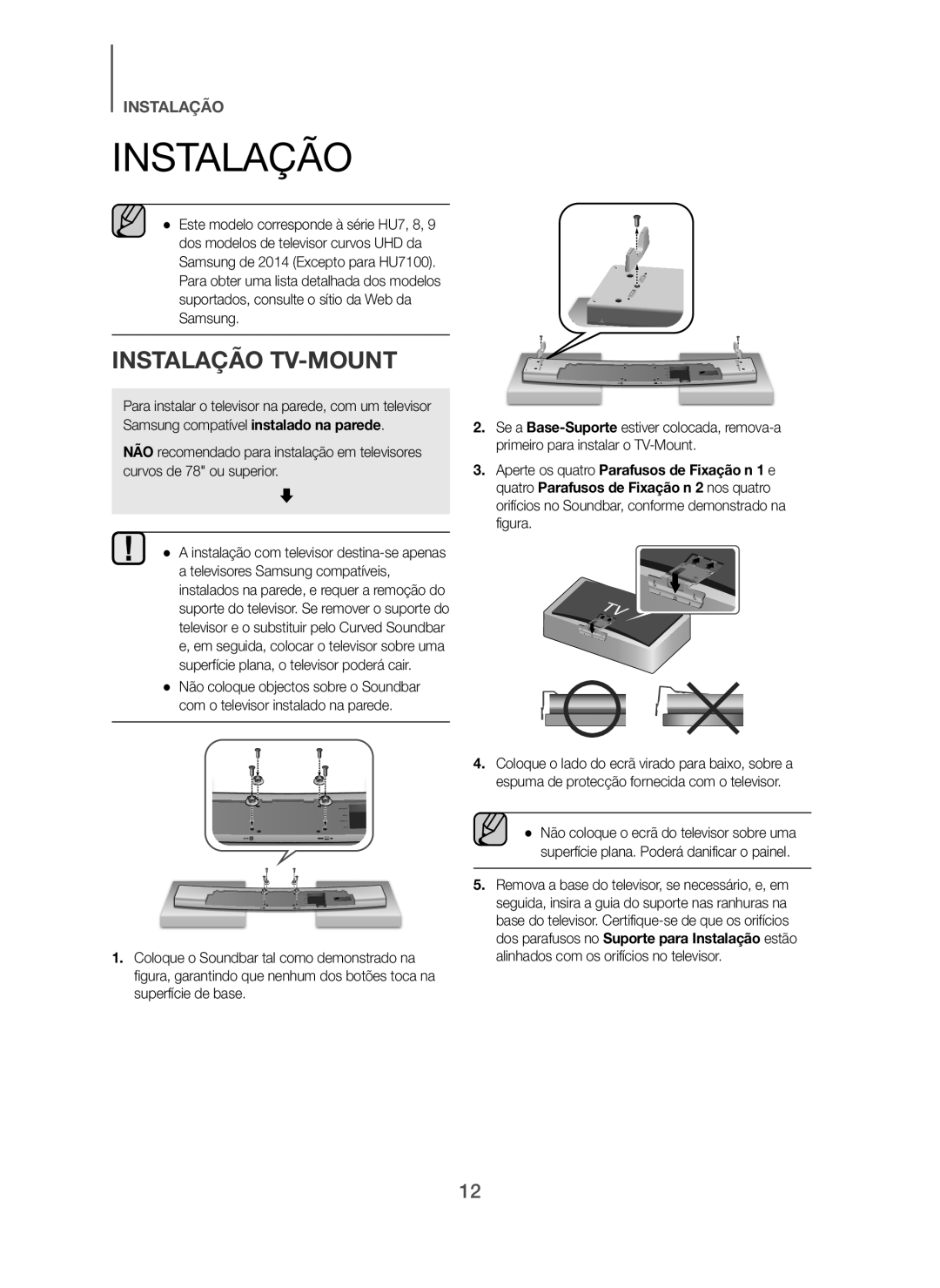 Samsung HW-H7500/ZF, HW-H7501/ZF manual Instalação TV-MOUNT 