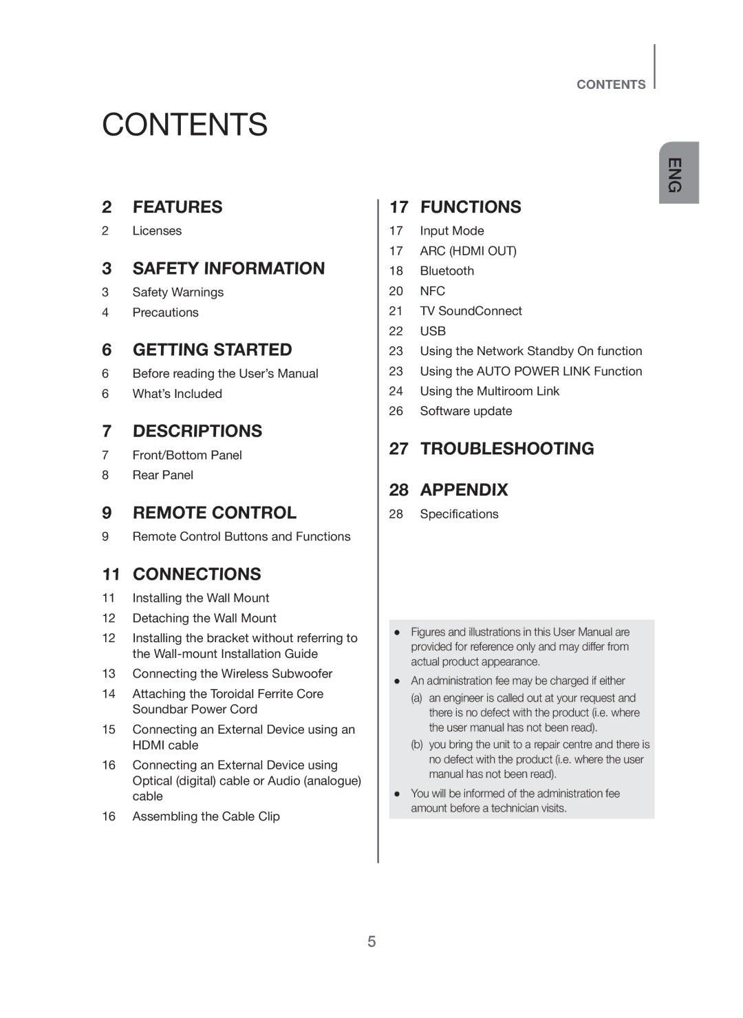 Samsung HW-H751/XE, HW-H750/XE, HW-F751/XE manual Contents 