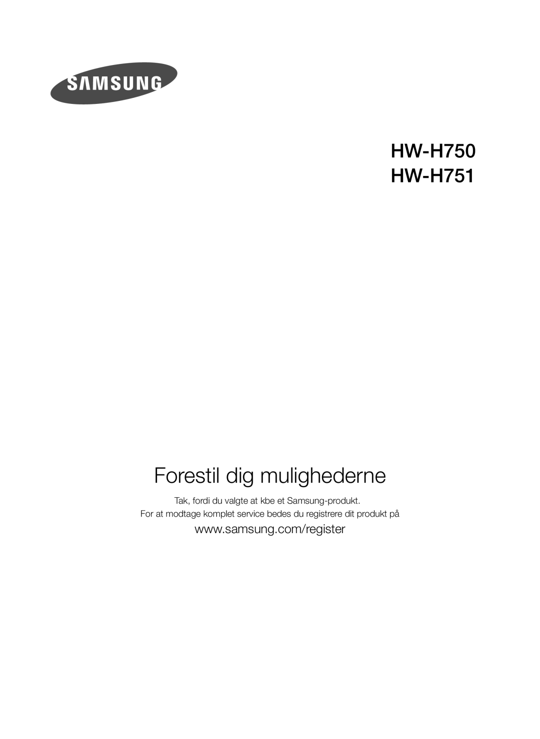 Samsung HW-H751/XE, HW-H750/XE, HW-F751/XE manual Forestil dig mulighederne 