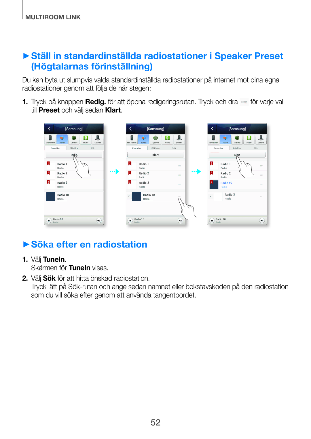 Samsung HW-F751/XE, HW-H750/XE, HW-H751/XE manual ++Söka efter en radiostation, Radiostationer genom att följa de här stegen 