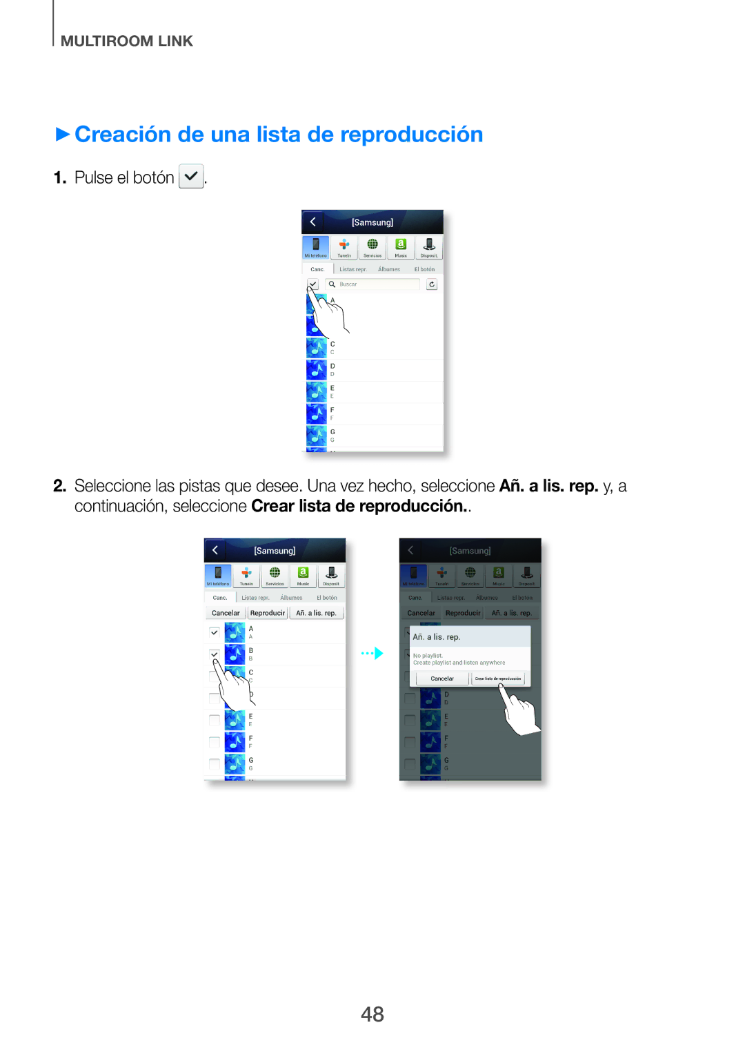 Samsung HW-H750/ZF, HW-F751/ZF, HW-H751/ZF manual ++Creación de una lista de reproducción 