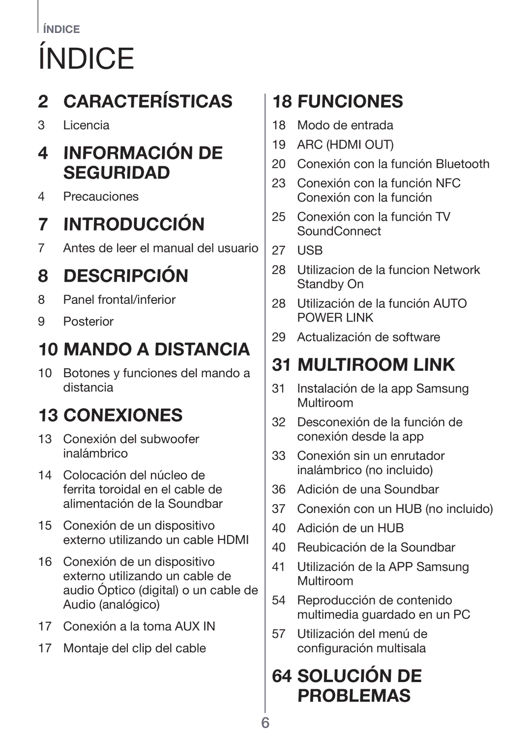 Samsung HW-H750/ZF, HW-F751/ZF, HW-H751/ZF manual Índice 