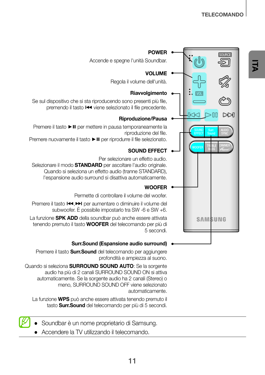 Samsung HW-F751/ZF, HW-H750/ZF manual Sound Effect Per selezionare un effetto audio 