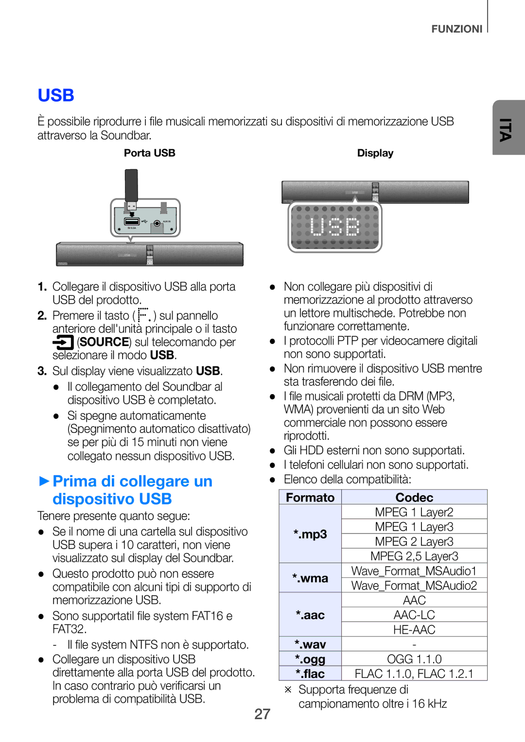 Samsung HW-F751/ZF, HW-H750/ZF manual ++Prima di collegare un, Dispositivo USB, Mp3 