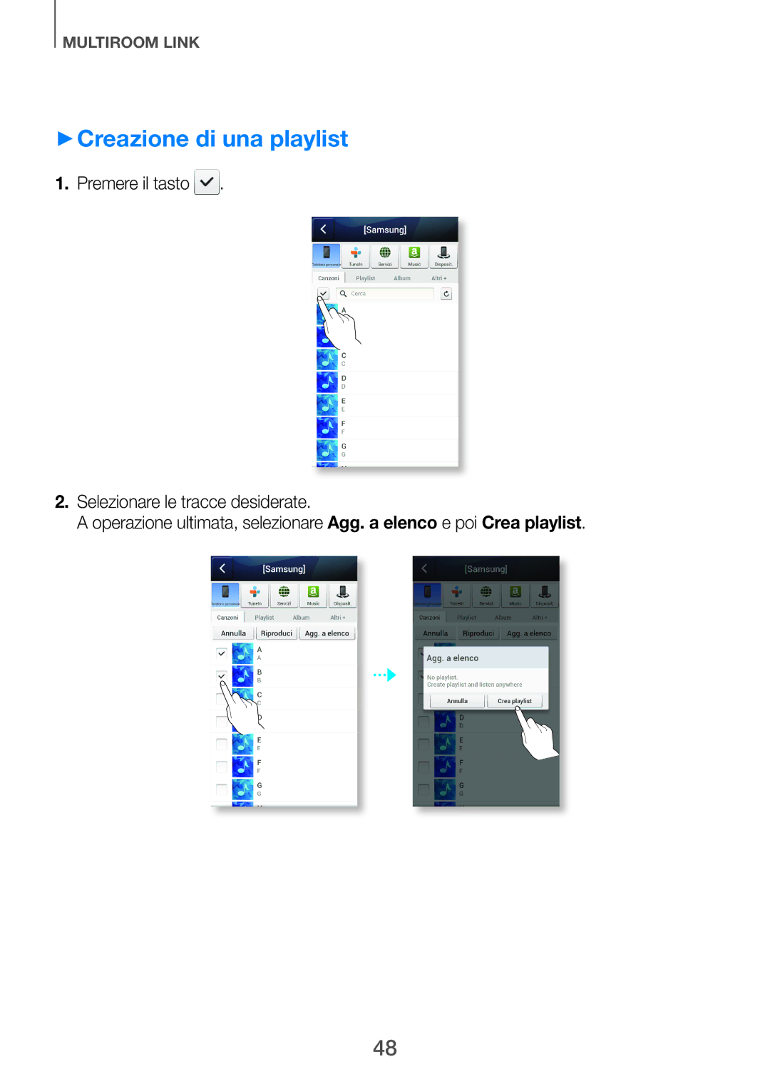 Samsung HW-H750/ZF, HW-F751/ZF manual ++Creazione di una playlist 