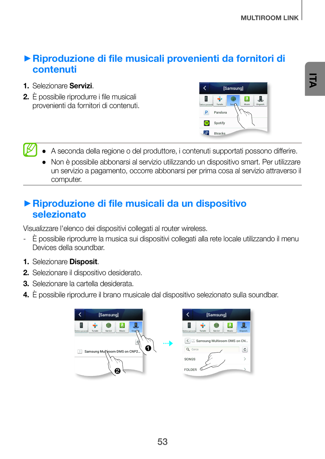 Samsung HW-F751/ZF, HW-H750/ZF manual Selezionare Servizi, Computer 