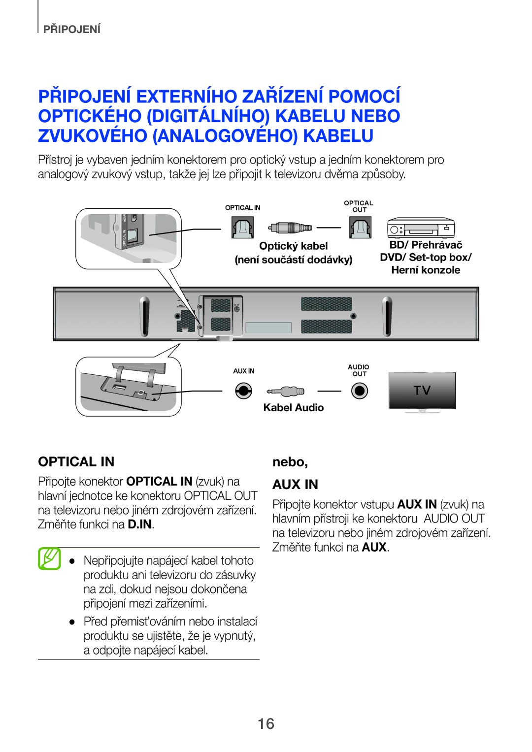 Samsung HW-H750/EN, HW-H751/EN, HW-F751/EN, HW-H751/XN, HW-H750/XN manual Optical 