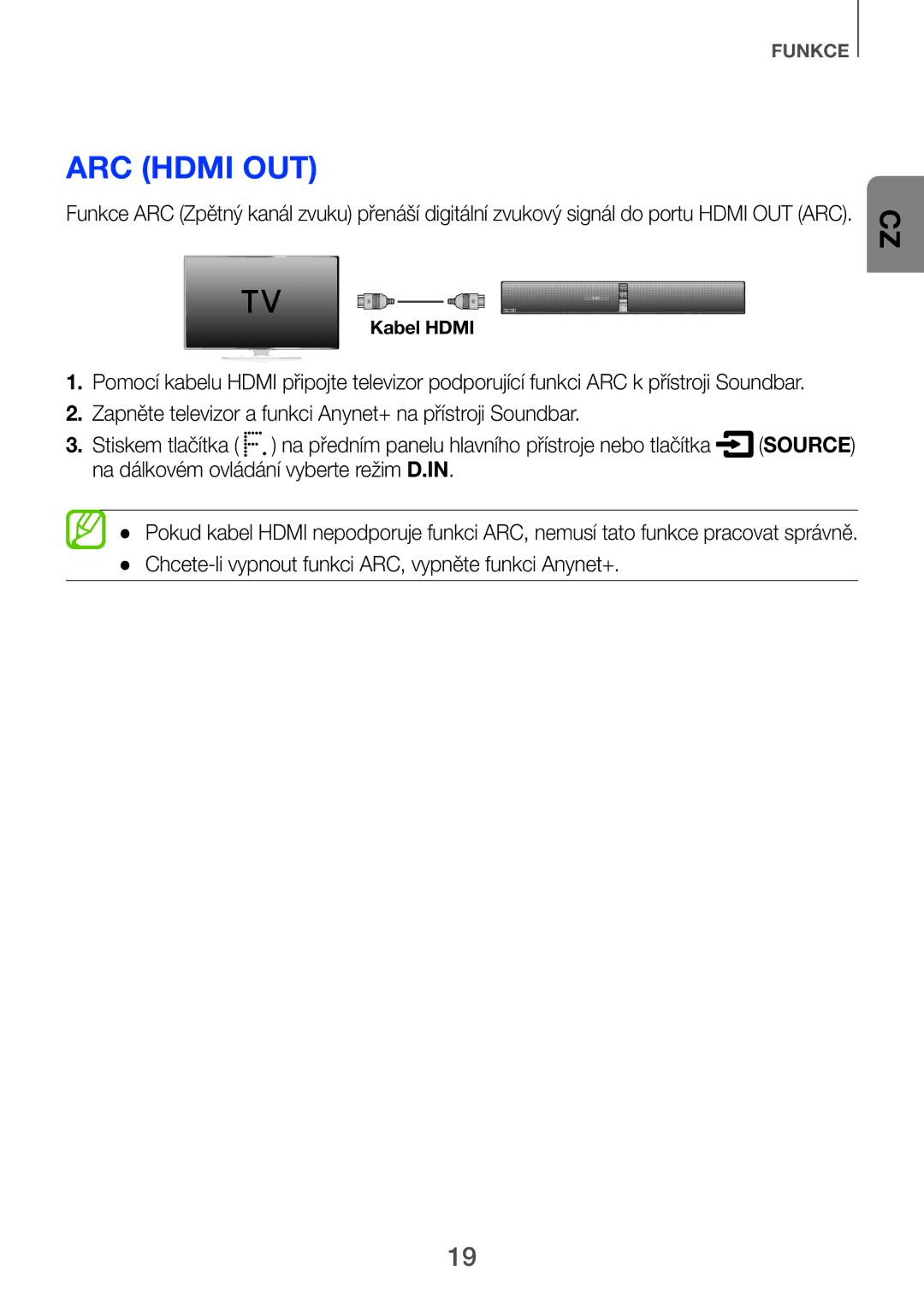 Samsung HW-H750/XN, HW-H751/EN, HW-H750/EN, HW-F751/EN, HW-H751/XN manual ARC Hdmi OUT 