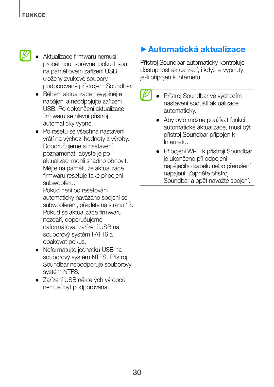 Samsung HW-H751/EN, HW-H750/EN, HW-F751/EN, HW-H751/XN, HW-H750/XN manual ++Automatická aktualizace 