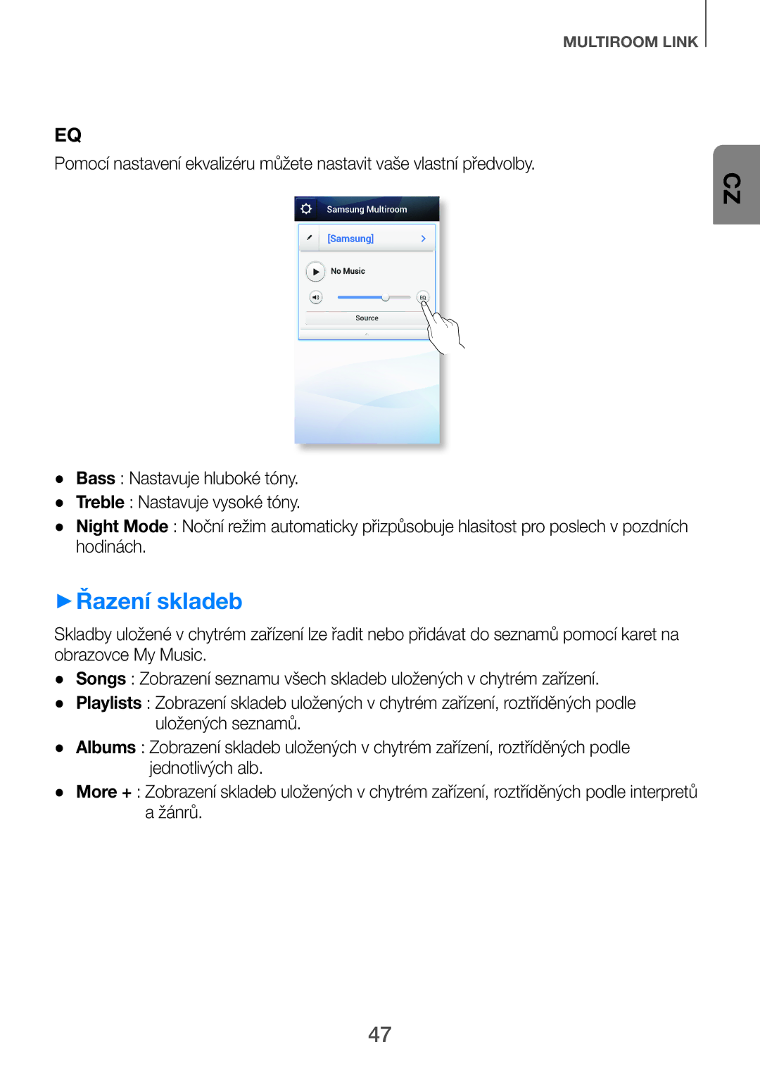 Samsung HW-F751/EN, HW-H751/EN, HW-H750/EN, HW-H751/XN, HW-H750/XN manual ++Řazení skladeb 