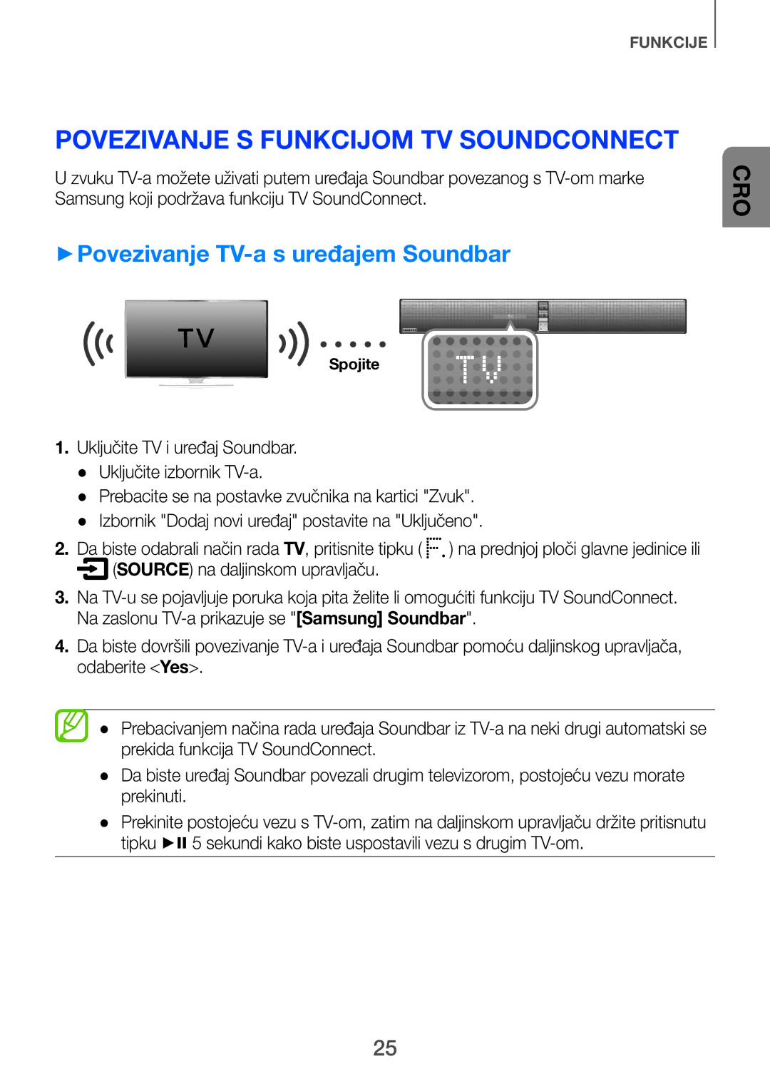 Samsung HW-H750/EN, HW-H751/EN, HW-F751/EN Povezivanje s funkcijom TV SoundConnect, ++Povezivanje TV-a s uređajem Soundbar 