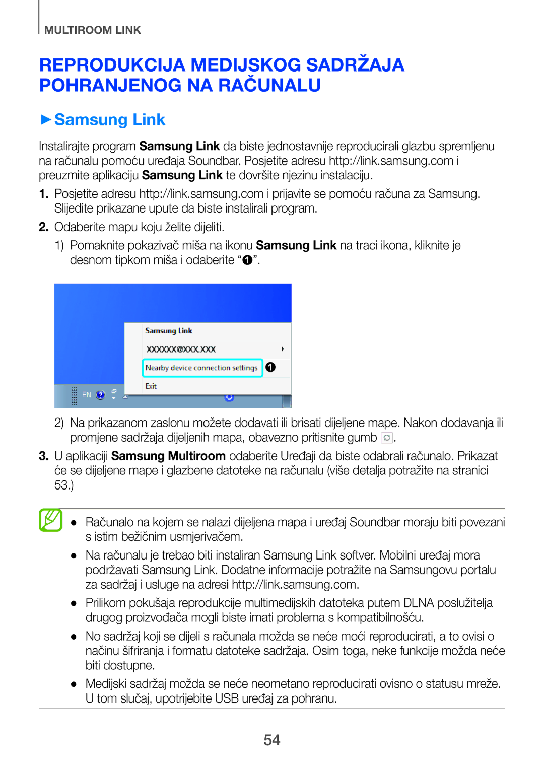 Samsung HW-H751/EN, HW-H750/EN, HW-F751/EN manual Reprodukcija medijskog sadržaja pohranjenog na računalu, ++Samsung Link 