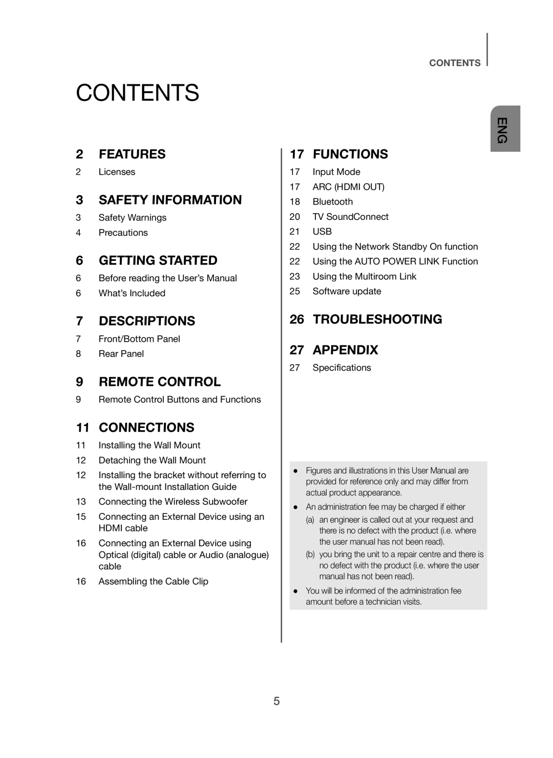 Samsung HW-H751/SQ manual Contents 