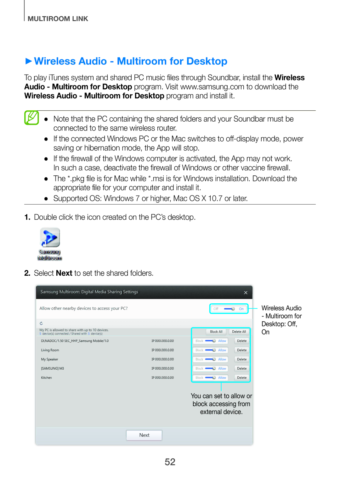 Samsung HW-H751/SQ manual ++Wireless Audio Multiroom for Desktop 