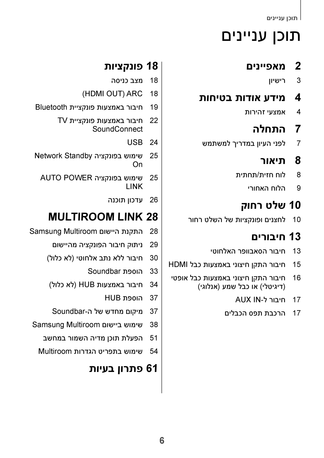 Samsung HW-H751/SQ manual םיניינע ןכות 