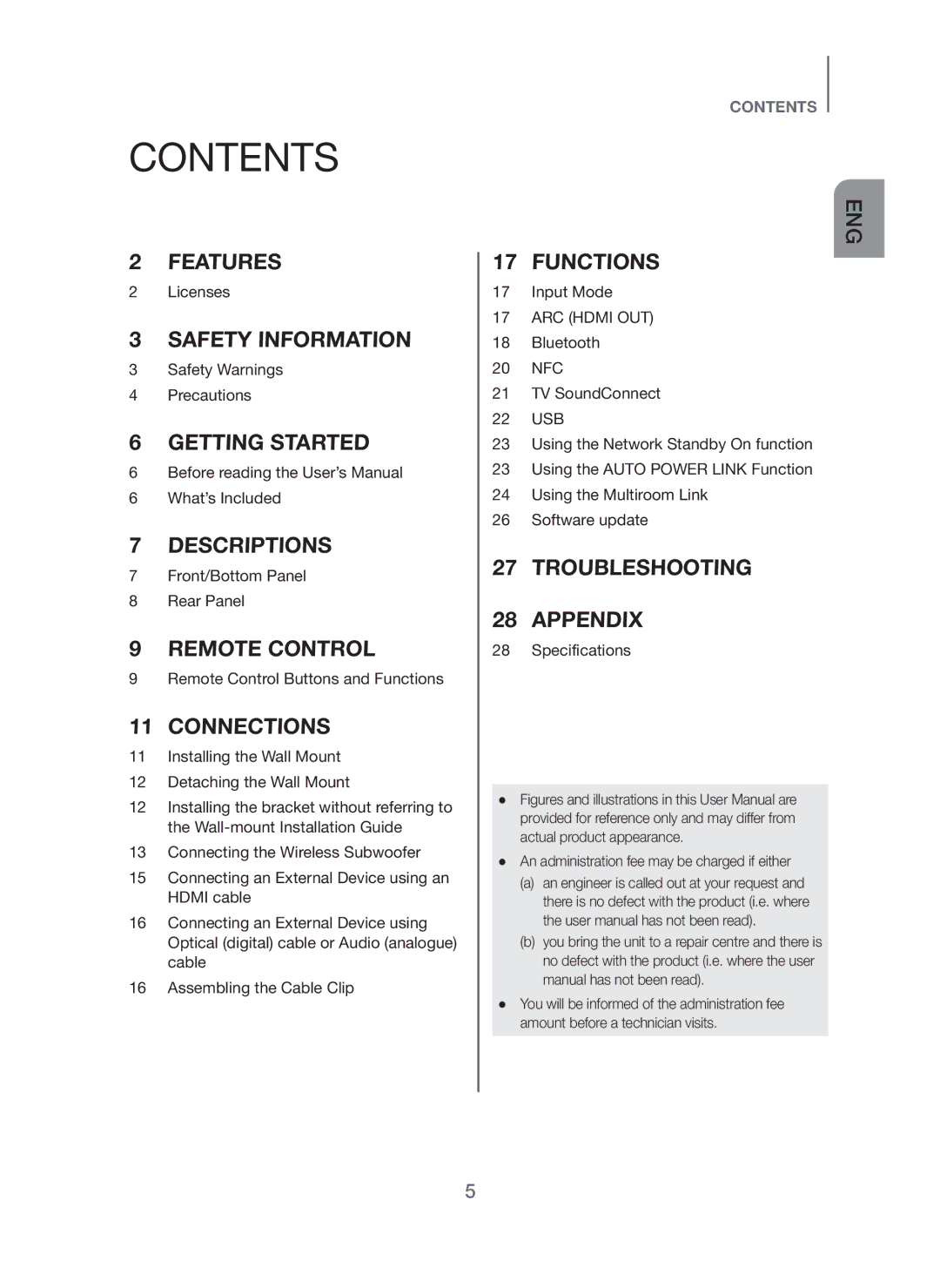 Samsung HW-H751/UM manual Contents 