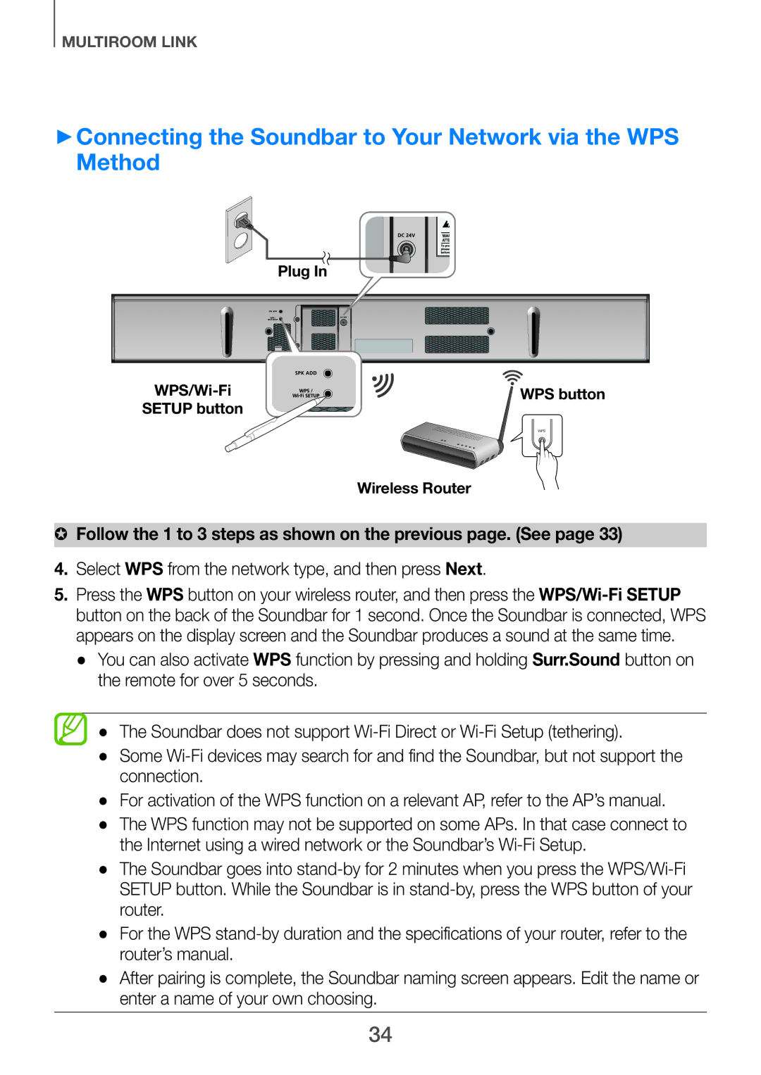 Samsung HW-H751/UM manual Follow the 1 to 3 steps as shown on the previous page. See 