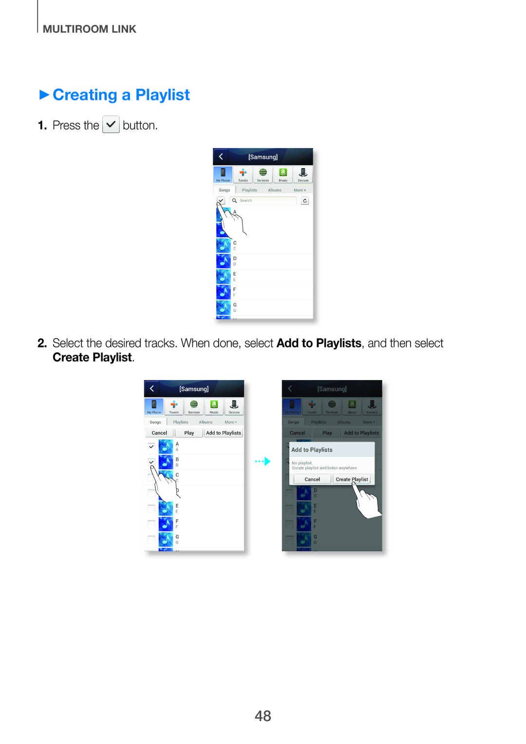 Samsung HW-H751/UM manual ++Creating a Playlist 