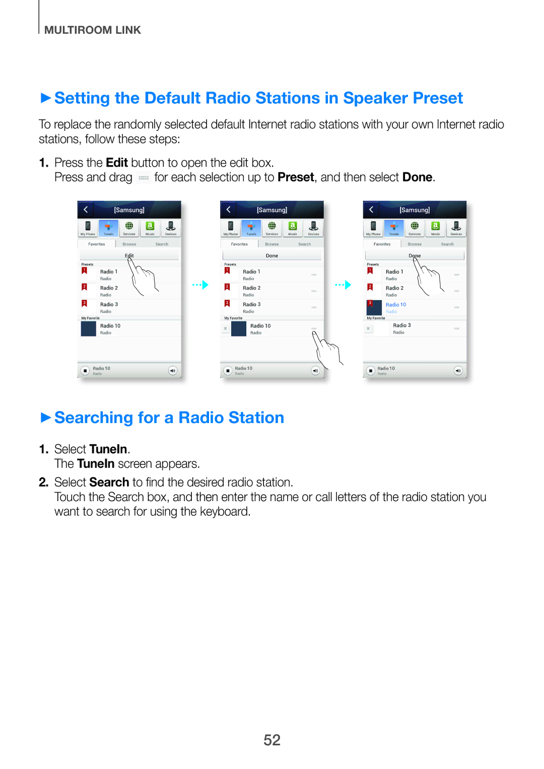 Samsung HW-H751/UM manual ++Setting the Default Radio Stations in Speaker Preset, ++Searching for a Radio Station 